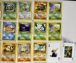 Vintage Pokemon Card Lot Damaged Condition PLUS 12Rare Playing Card Bonus(NM/LP) - Image 1