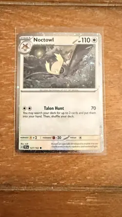 POKEMON Hoothoot 126/162 and NOCTOWL 127/162 COMMON COSMOS HOLO w/SWIRL NM CARD - Image 2