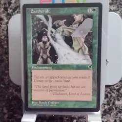 Magic: The Gathering Earthcraft Tempest Enchantment Green Rare Regular 1997 Gal. - Image 1
