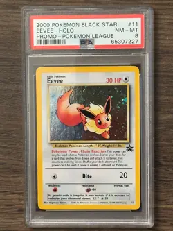 2000 Pokemon Eevee Holo BLACK STAR Promo Pokemon League #11 PSA8 # 65307227 - Image 2