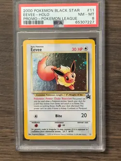 2000 Pokemon Eevee Holo BLACK STAR Promo Pokemon League #11 PSA8 # 65307227 - Image 3