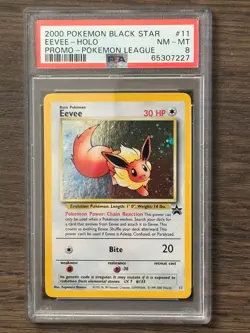 2000 Pokemon Eevee Holo BLACK STAR Promo Pokemon League #11 PSA8 # 65307227 - Image 4