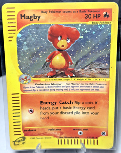 Pokemon TCG Magby 017/165 Expedition Base Set Holo Rare Nintendo E-Reader: MP-HP - Image 1