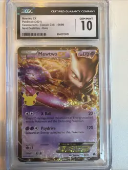 Mewtwo EX 54/99 Celebrations: Classic Collection Holo CGC 10 Pokemon - Image 1