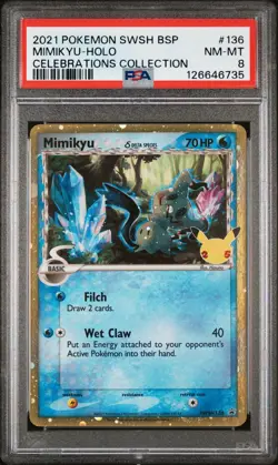 PSA 8 Mimikyu (Delta Species) SWSH136 Promo (Pokemon Celebrations) | NM - Image 1