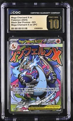 Mega Charizard X EX CGC PRISTINE 10 Mega Charizard X UPC Promo #23 Pokemon - Image 1