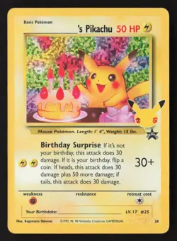______'s Pikachu Classic Collection Holo CCC 24/53 NM Pokemon TCG - Image 1