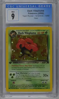 Dark Vileplume Pokemon 2000 Team Rocket 1st Edition 13/82 Holo CGC 9 Mint - Image 1