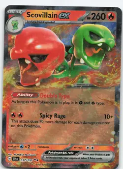 Scovillain ex - 037/191 Double Rare Holo SV08: Surging Sparks NM Pokemon - Image 1