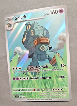 Golurk 123/086 SV: Black Bolt Illustration Rare Full Art Holo Pokemon TCG NM - Image 3