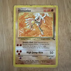 Pokemon TCG Hitmonlee Fossil 22/62 Regular Unlimited Rare 1999 Wizards Nonholo - Image 1