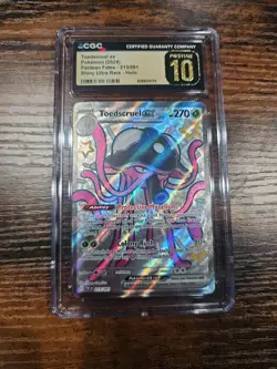 Pokemon Toedscruel EX 213/091 Shiny Ultra Rare Sv: Paldean Fates CGC Pristine 10 - Image 1