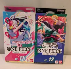 One Piece Starter Deck LOT: Uta ST-11 & Zoro & Sanji ST-12 English Sealed & New - Image 1