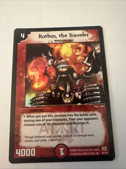 2004 Duel Masters Trading Card Rothus the Traveler A1/Y1 Holo Foil ATARI PROMO - Image 1