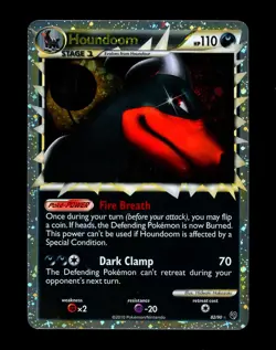 2010 Pokemon HOUNDOOM PRIME Undaunted Set HOLO HeartGold & SoulSilver Card 83/90 - Image 5