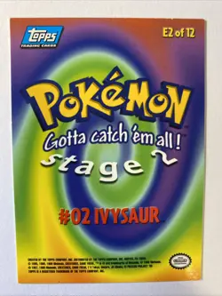 IVYSAUR #02 Pokemon Card TCG Topps TV Animation Edition E2 of 12 - Image 2