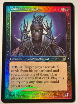 Magic the Gathering CABAL INTERROGATOR #57/143 Scourge Black Foil Un-common 2003 - Image 1