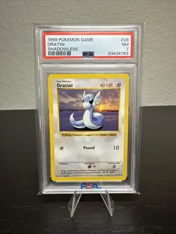1999 Pokemon Base Set Shadowless - Dratini 26/102 - PSA 7 NM - Image 1