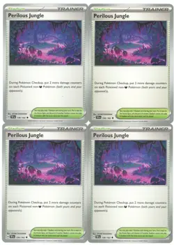 4x Pokemon TCG Perilous Jungle 156/162 Sv05: Temporal Forces Regular Playset - Image 1