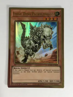 Yugioh TCG Premium Gold Rare Fossil Dyna Pachycephalo MGED-EN008 NM - Image 1