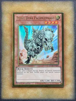 Yugioh Fossil Dyna Pachycephalo MGED-EN008 Gold Rare 1st Ed NM - Image 1