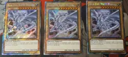 3x Blue-Eyes White Dragon Playset RA04-EN108 Platinum Secret Rare 1st NM Yugioh - Image 1