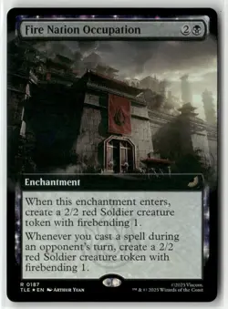 MTG Fire Nation Occupation 0187 Foil (Extended Art) Avatar TLE NM - Image 1