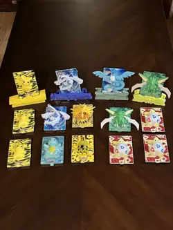 Pokemon Movie 2000 Power Cards and Stands Burger King 3D Toys 14 Collection Lot - Image 1