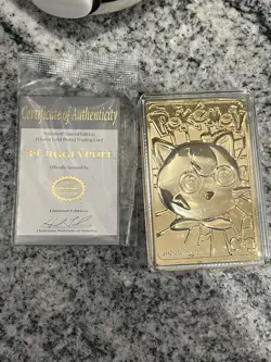 1999 Jigglypuff Pokemon Card 23k Gold Plated Trading Card Burger King - Image 5