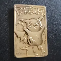 Nintendo Pokemon Pikachu Gold-Plated Collectible Card 1999 Burger King - Image 1