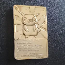 Nintendo Pokemon Pikachu Gold-Plated Collectible Card 1999 Burger King - Image 2