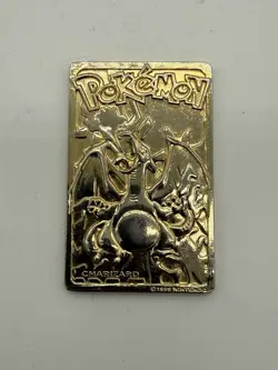 Pokemon Charizard Gold Plated 23K Burger King Trading Card Promo 199 (MAC000853) - Image 1