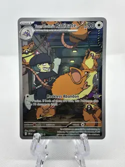 Pokemon TCG Team Rockets Raticate Card 202/182 Destined Rivals Illustration Rare - Image 1