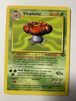 VILEPLUME Pokemon TCG Trading Card - RARE - 31/64 Jungle - Image 1