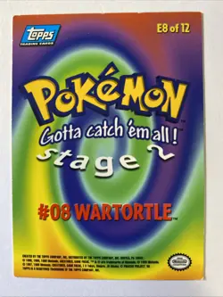 WARTORTLE #08 Pokemon Card TCG Topps TV Animation Edition E8 of 12 - Image 2