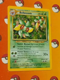 Pokemon TCG Bellossom Neo Genesis Holo Unlimited Rare Card 3/111 Mint swirl - Image 2