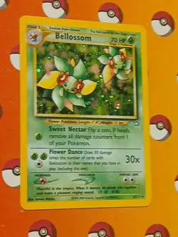 Pokemon TCG Bellossom Neo Genesis Holo Unlimited Rare Card 3/111 Mint swirl - Image 3