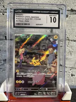 Pokemon Card 151 Pikachu AR 173/165 Japanese Art Rare CGC 10 Gem Mint - Image 1