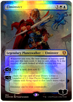 MTG Elminster *BORDERLESS FOIL* Battle for Baldur's Gate 362 NM - Image 1