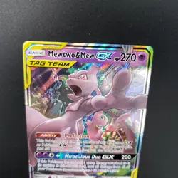 Mewtwo & Mew GX 71/236 Ultra Rare Holo Tag Team Unified Minds Pokemon Card NM - Image 2
