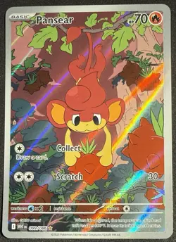 Pansear WHT EN 099/08 Illustration Rare Holo White Flare Pokemon TCG NM - Image 1