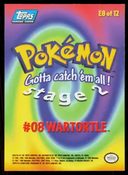 1999 Topps Pokemon Stage 2 Wartortle #08 #E8 - Image 2