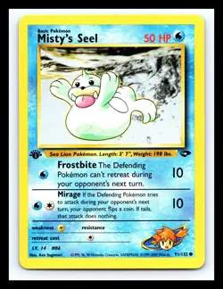 💥 Misty’s Seel # 91/132 1st Edition Stamp Gym Challenge WOTC Pokemon Vintage - Image 1