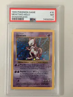1999 Pokemon Base Set Shadowless Mewtwo Holo 10/102 PSA 7 NM - Image 1