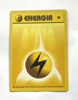 Lightning Energy 1st Edition Pokemon Base Set 100/102 LP Light Play Italian - Image 1