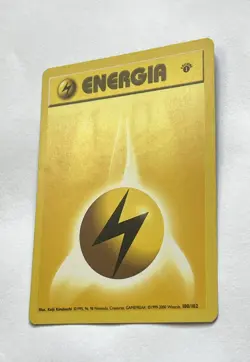 Lightning Energy 1st Edition Pokemon Base Set 100/102 LP Light Play Italian - Image 2