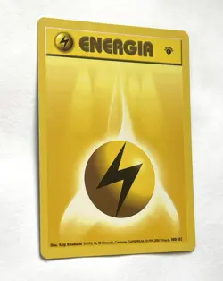Lightning Energy 1st Edition Pokemon Base Set 100/102 LP Light Play Italian - Image 3
