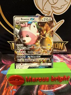 Pokemon TCG Bewear GX SM Black Star Promo SM34 Promo LP/MP - Image 1