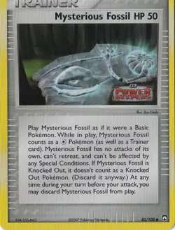 MYSTERIOUS FOSSIL REVERSE HOLO STAMPED POKEMON EX POWER KEEPERS - Image 1