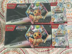 2 Pokemon Prismatic Evolutions Sam’s Exclusive Booster Bundle & Surprise Box - Image 1